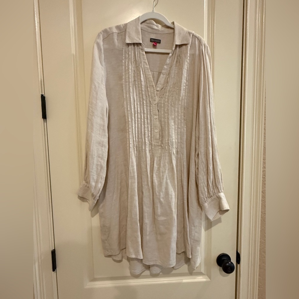 Cream Long Sleeve Tunic Dress